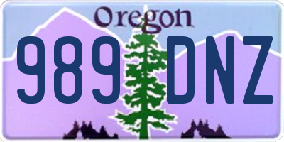 OR license plate 989DNZ