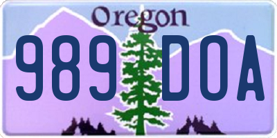 OR license plate 989DOA