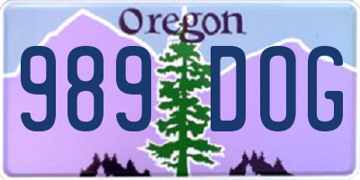 OR license plate 989DOG