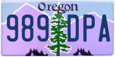 OR license plate 989DPA