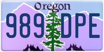 OR license plate 989DPE