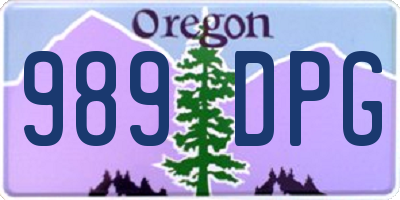 OR license plate 989DPG