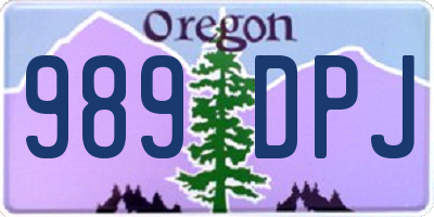 OR license plate 989DPJ