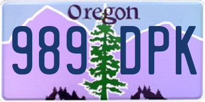 OR license plate 989DPK