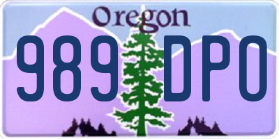 OR license plate 989DPO