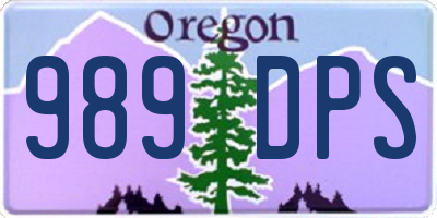 OR license plate 989DPS