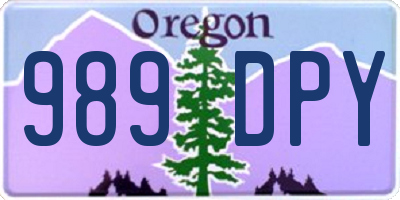 OR license plate 989DPY