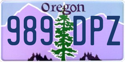 OR license plate 989DPZ
