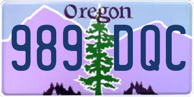 OR license plate 989DQC