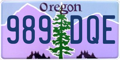 OR license plate 989DQE