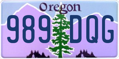 OR license plate 989DQG