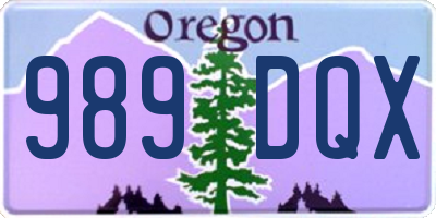 OR license plate 989DQX