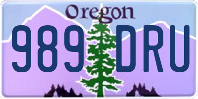 OR license plate 989DRU