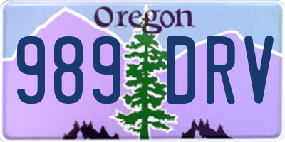 OR license plate 989DRV