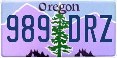 OR license plate 989DRZ