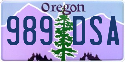 OR license plate 989DSA