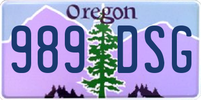 OR license plate 989DSG
