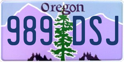 OR license plate 989DSJ
