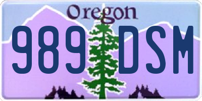 OR license plate 989DSM