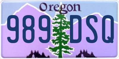 OR license plate 989DSQ