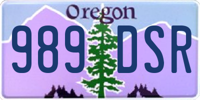 OR license plate 989DSR