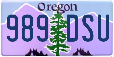 OR license plate 989DSU