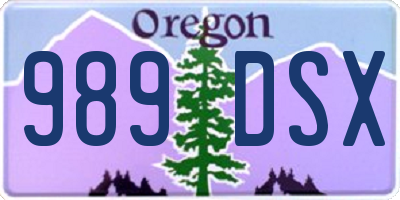 OR license plate 989DSX