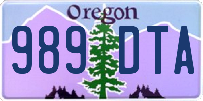 OR license plate 989DTA