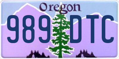 OR license plate 989DTC