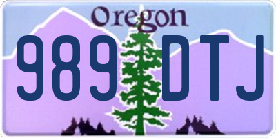 OR license plate 989DTJ