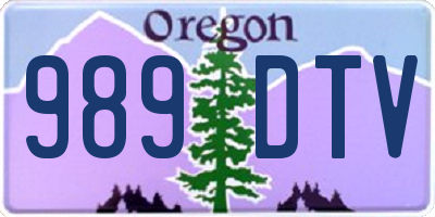 OR license plate 989DTV