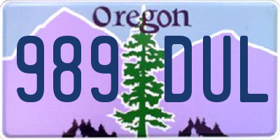 OR license plate 989DUL