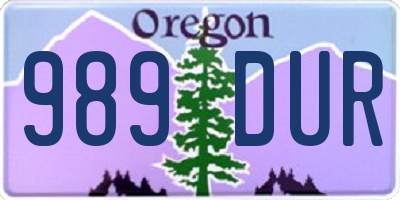 OR license plate 989DUR