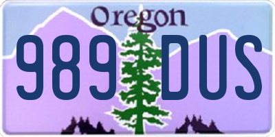 OR license plate 989DUS