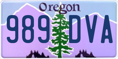 OR license plate 989DVA