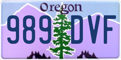 OR license plate 989DVF