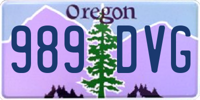 OR license plate 989DVG