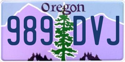 OR license plate 989DVJ