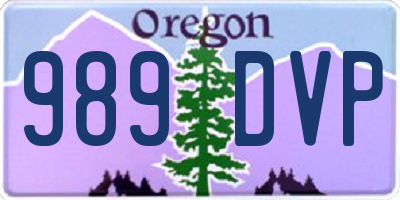 OR license plate 989DVP