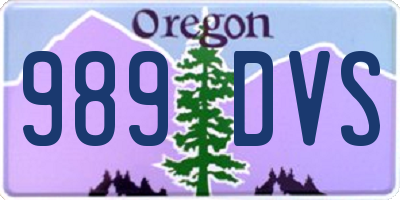 OR license plate 989DVS