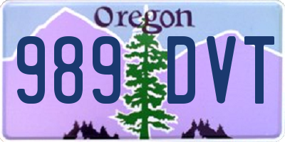 OR license plate 989DVT