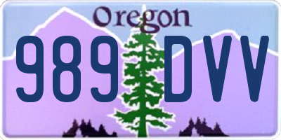 OR license plate 989DVV