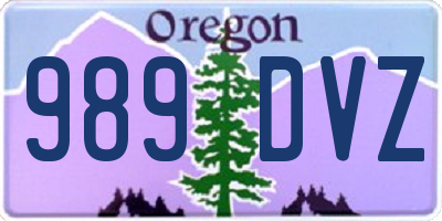 OR license plate 989DVZ