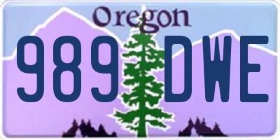 OR license plate 989DWE