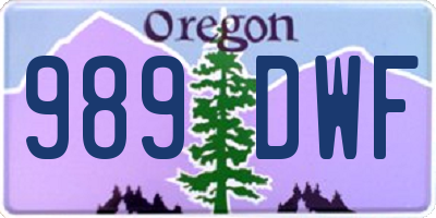OR license plate 989DWF