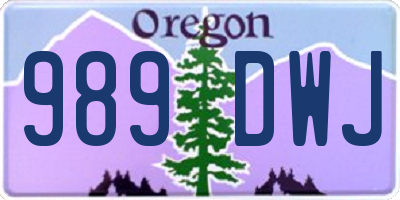 OR license plate 989DWJ