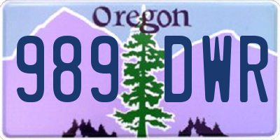 OR license plate 989DWR