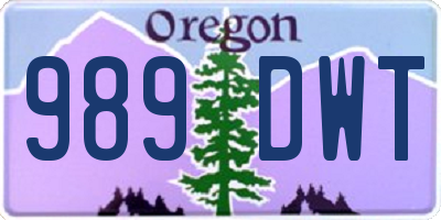 OR license plate 989DWT