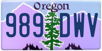 OR license plate 989DWV
