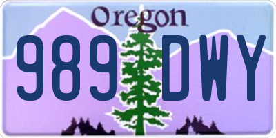 OR license plate 989DWY